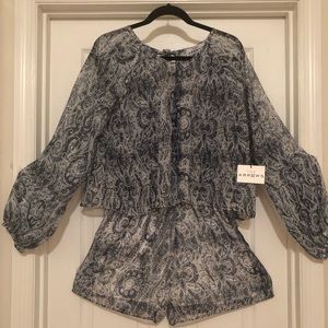 Long Sleeve Shorts Romper